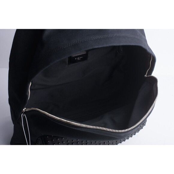 GIVENCHY Unisex Bookbag CI Back Pack Black Large Studded Canvas Leather NWT main image 4